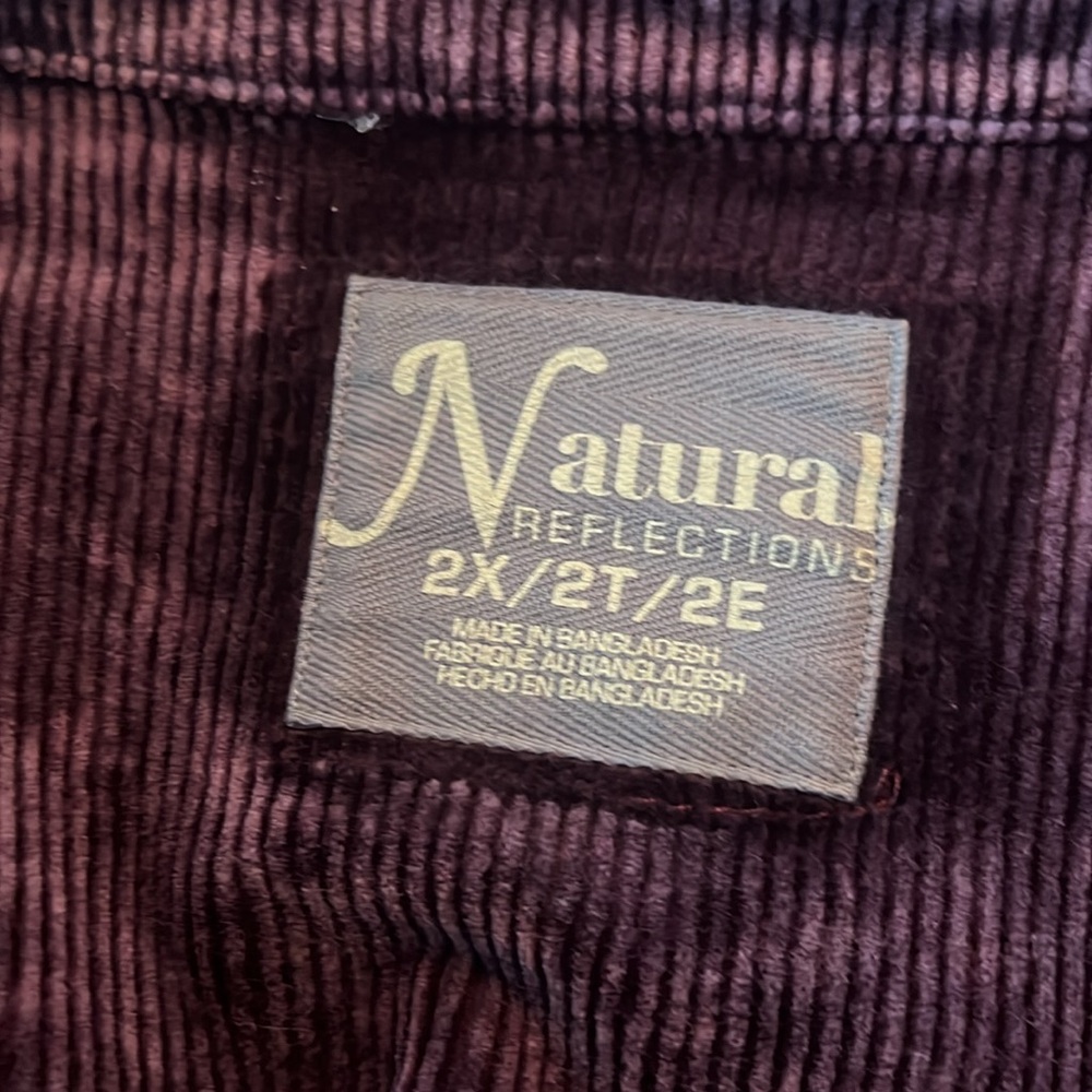 Natural Reflections purple corduroy button up shacket, sz 2X - Picture 6 of 7